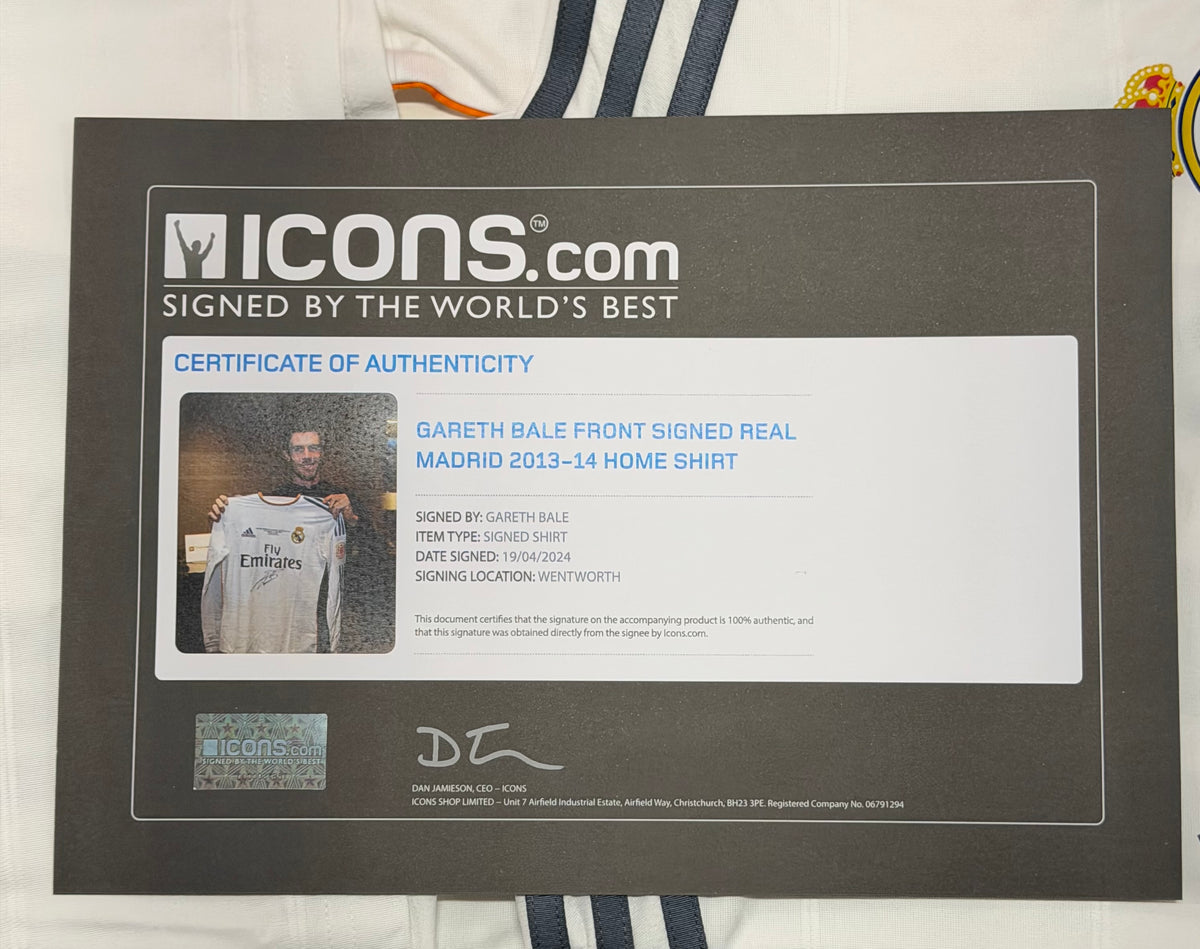 Gareth Bale Signed 2013/14 Copa Del Rey Final Real Madrid Player Issue Kit