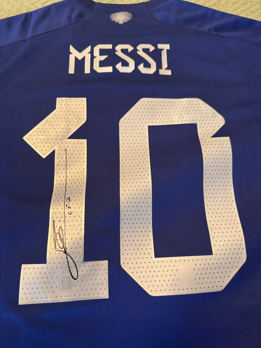 Lionel Messi Signed 2022 Argentina Away Jersey
