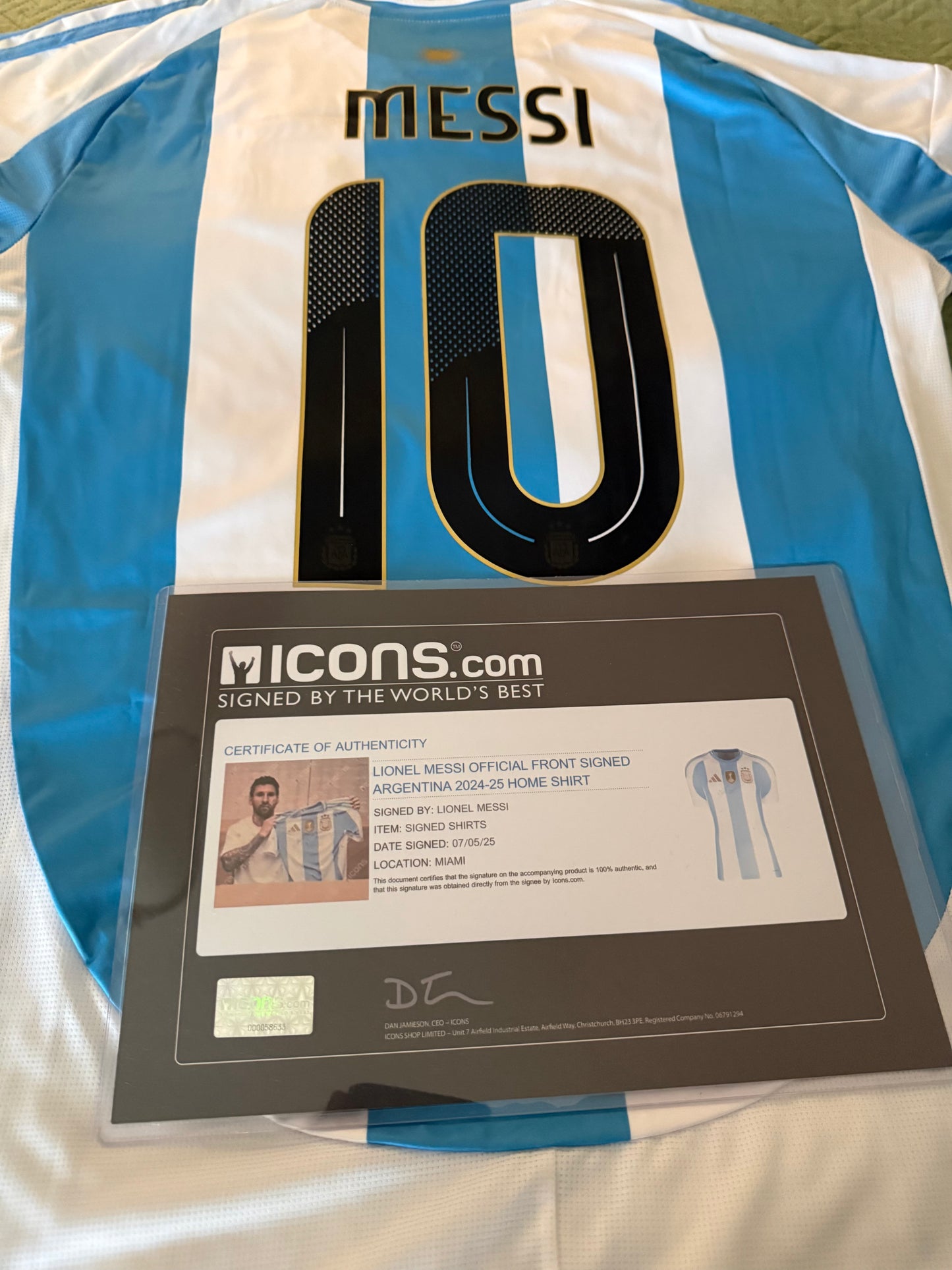 Lionel Messi Signed Argentina Jersey