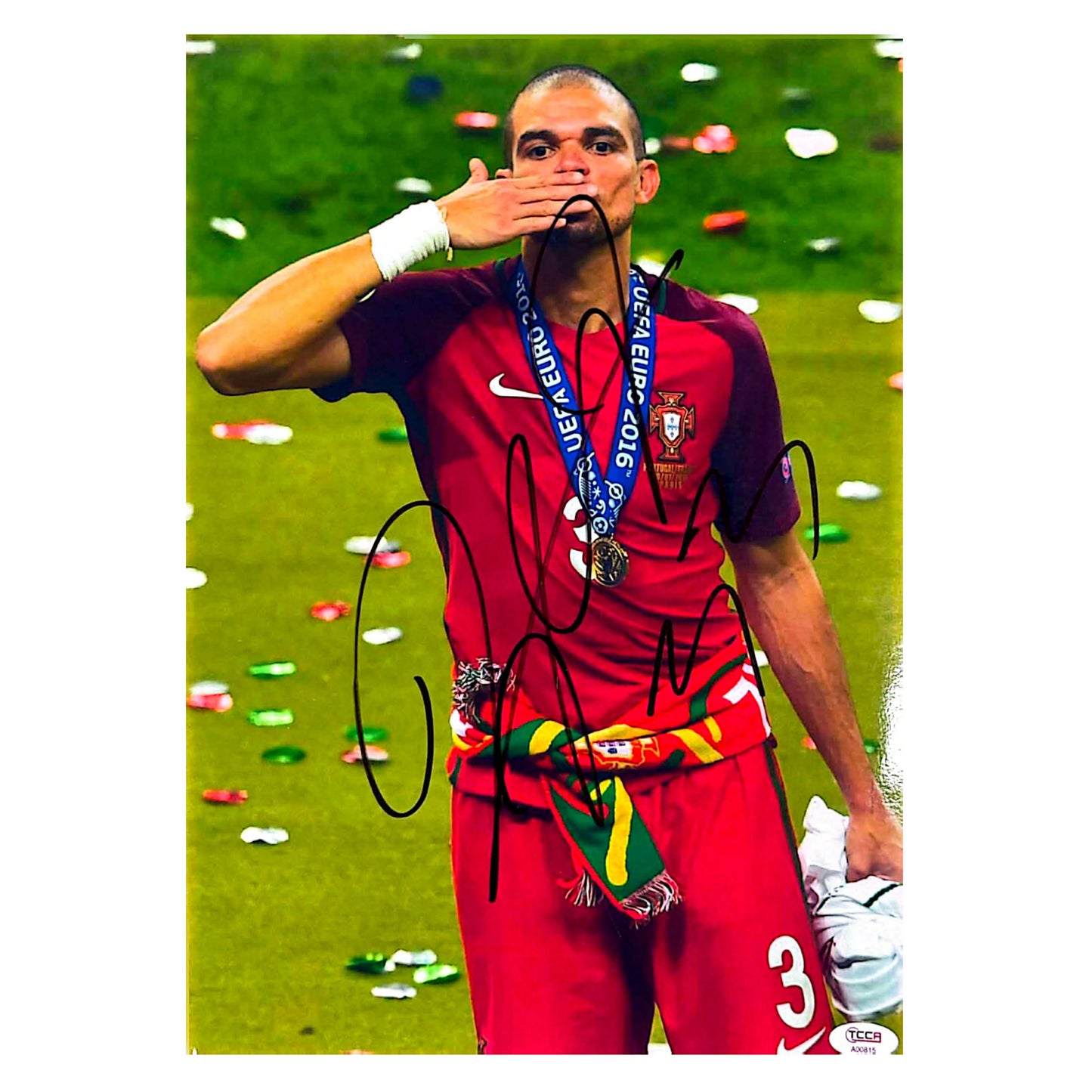 Pepe Signed Portugal EURO 2016 Champions Photo