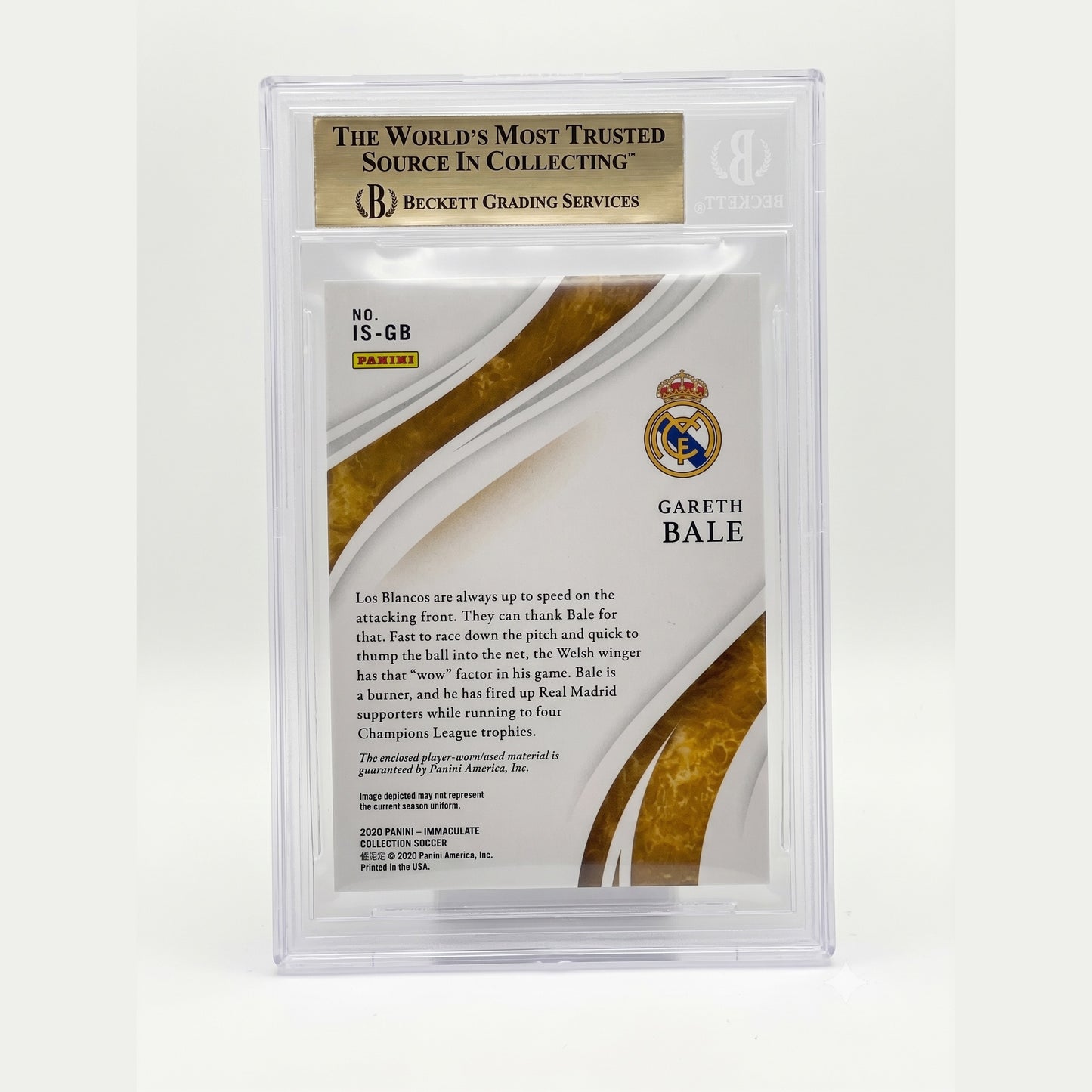 2019-20 Immaculate Collection Standard Relics Bronze #27 Gareth Bale /50 BGS 9
