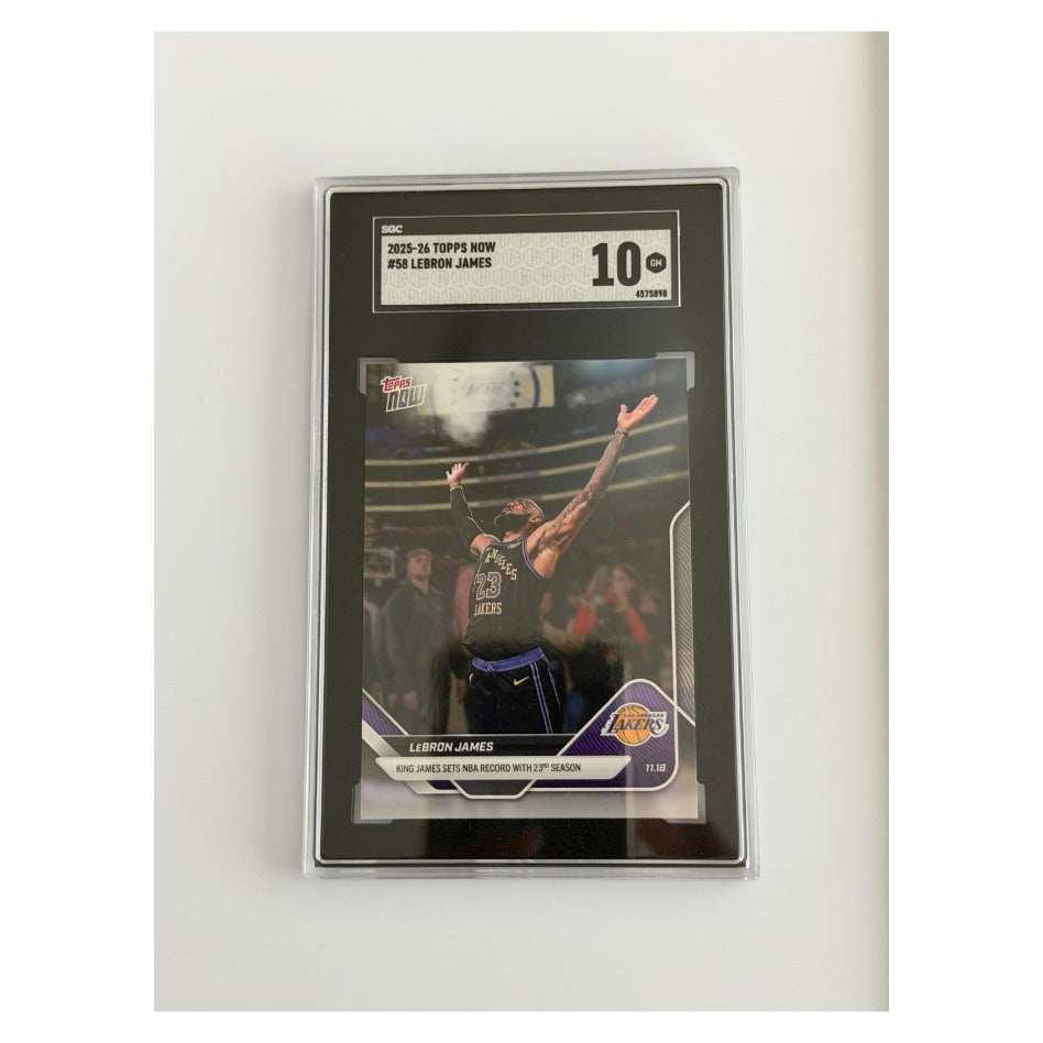 2025-26 Topps Now LeBron James #58 NBA Record 23rd Season SGC 10 GEM MINT