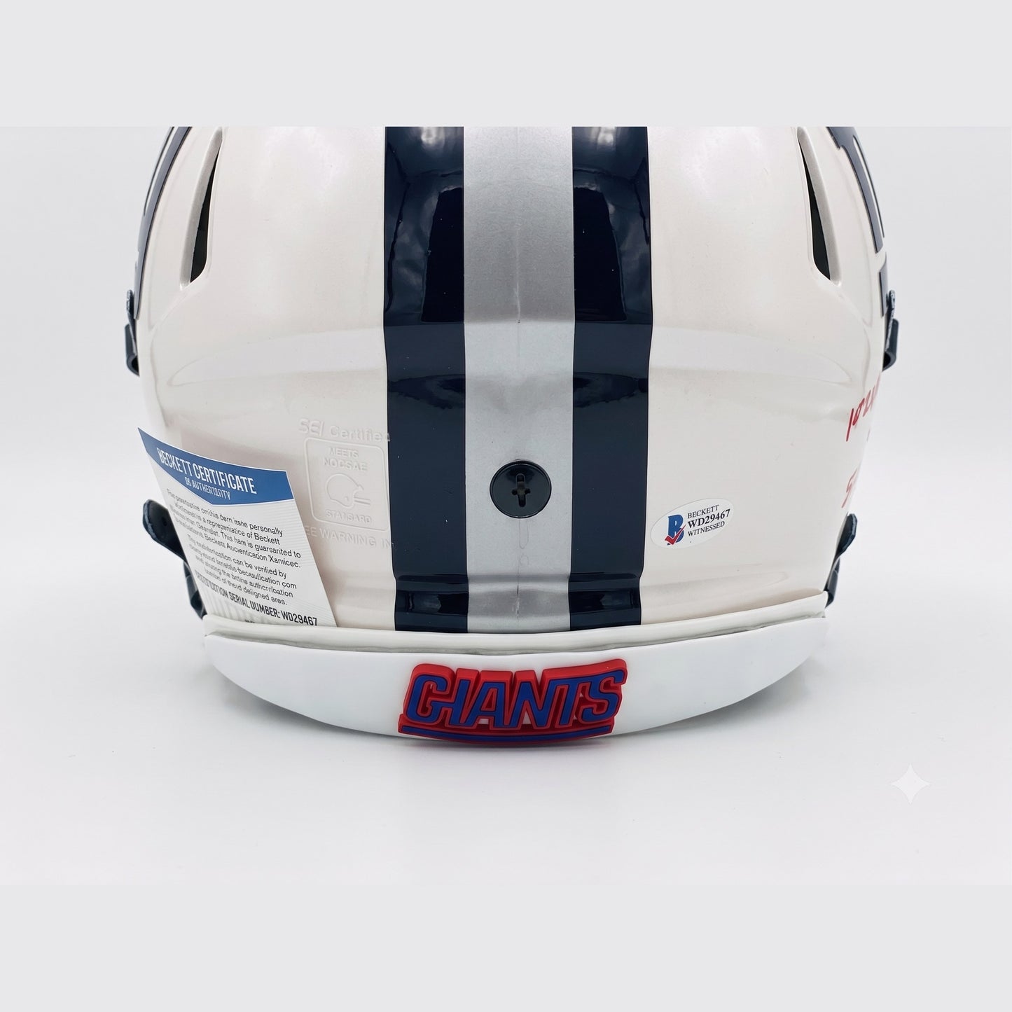 Lawrence Taylor Signed All Hand-Painted Giants Speed Flex Helmet with 11 Inscriptions