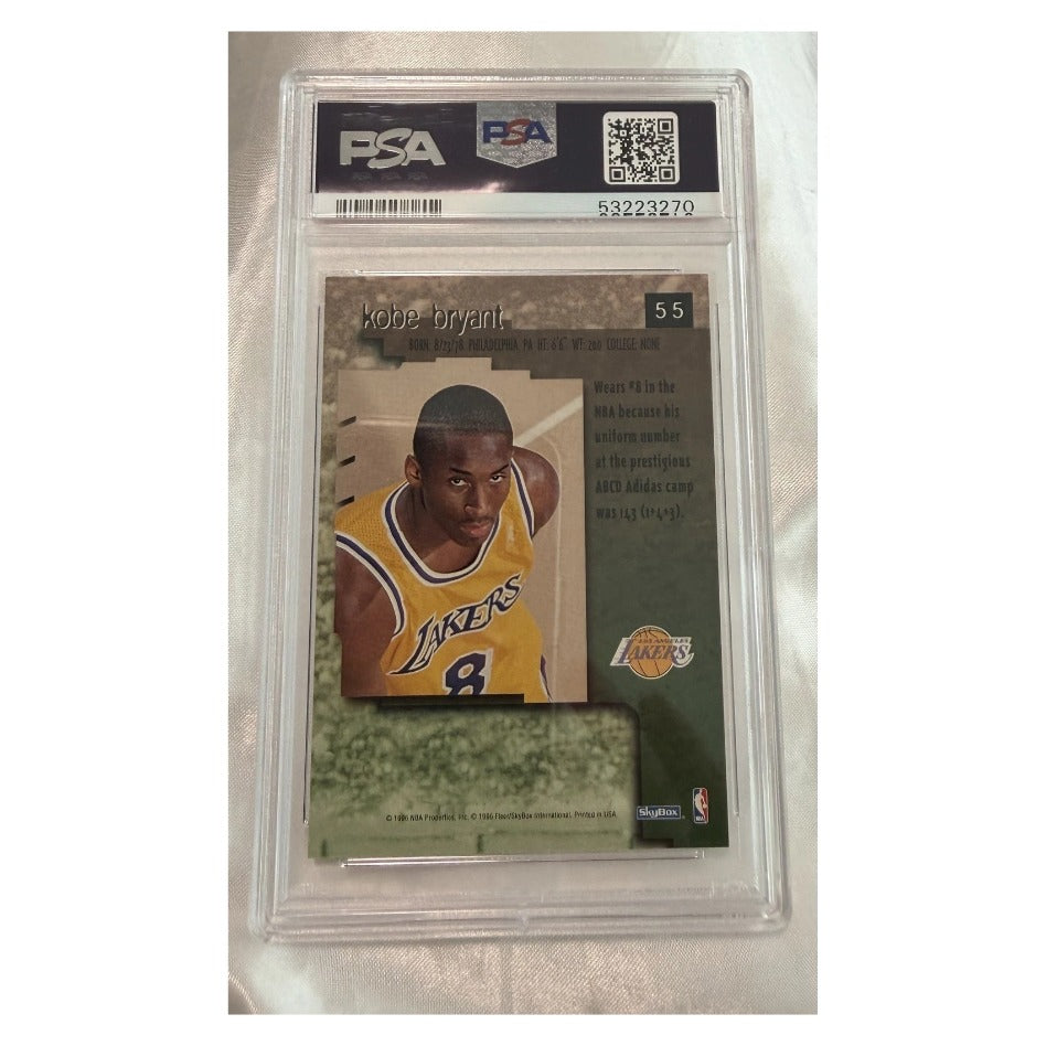 1996-97 SkyBox Premium #55 Kobe Bryant Rookie Card PSA 8 - reverse