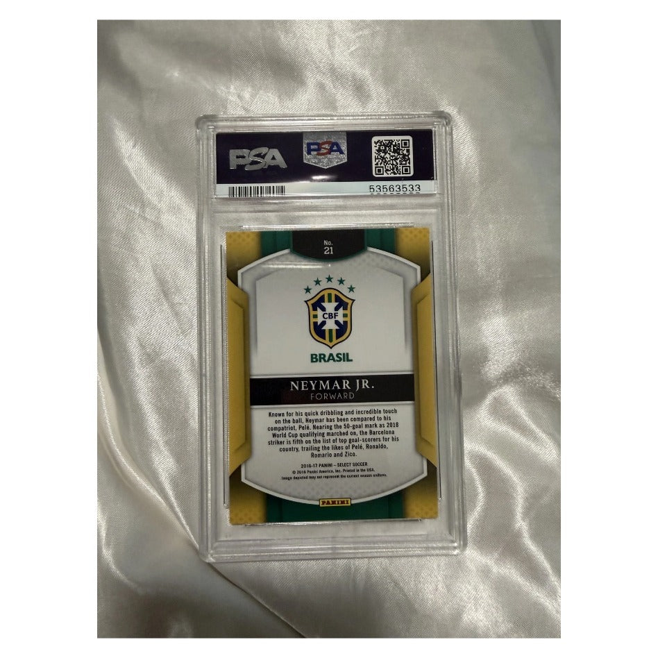 2016-17 Panini Select #21 Neymar Jr. Silver Prizm PSA 10 - reverse