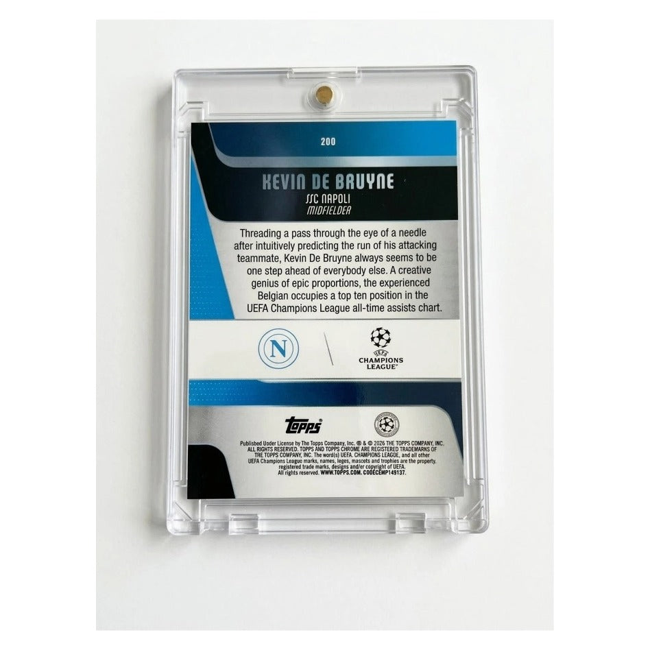 2025-26 Topps Chrome UEFA Club Competitions #200 Kevin De Bruyne NYC Background SSP - reverse