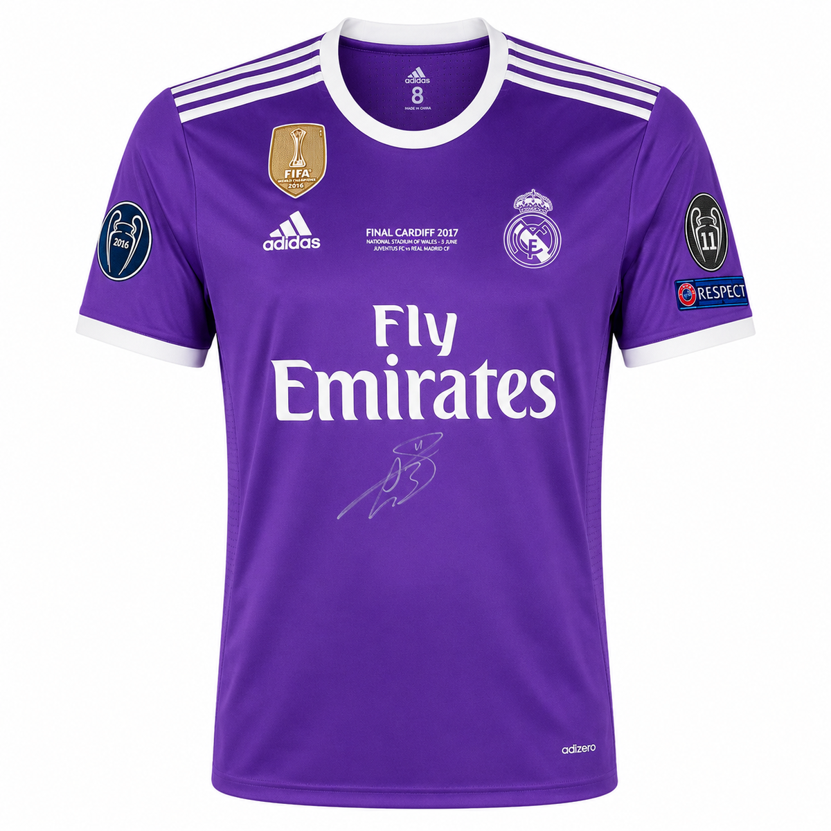 Real Madrid 2016/17 Champions League Final Player Issue Kit Signed by Gareth Bale
