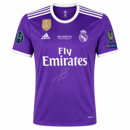Real Madrid 2016/17 Champions League Final Player Issue Kit Signed by Gareth Bale