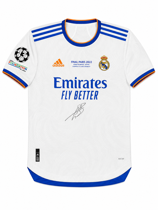 Real Madrid 21/22 Champions League Final Player Issue Jersey Signed by Gareth Bale