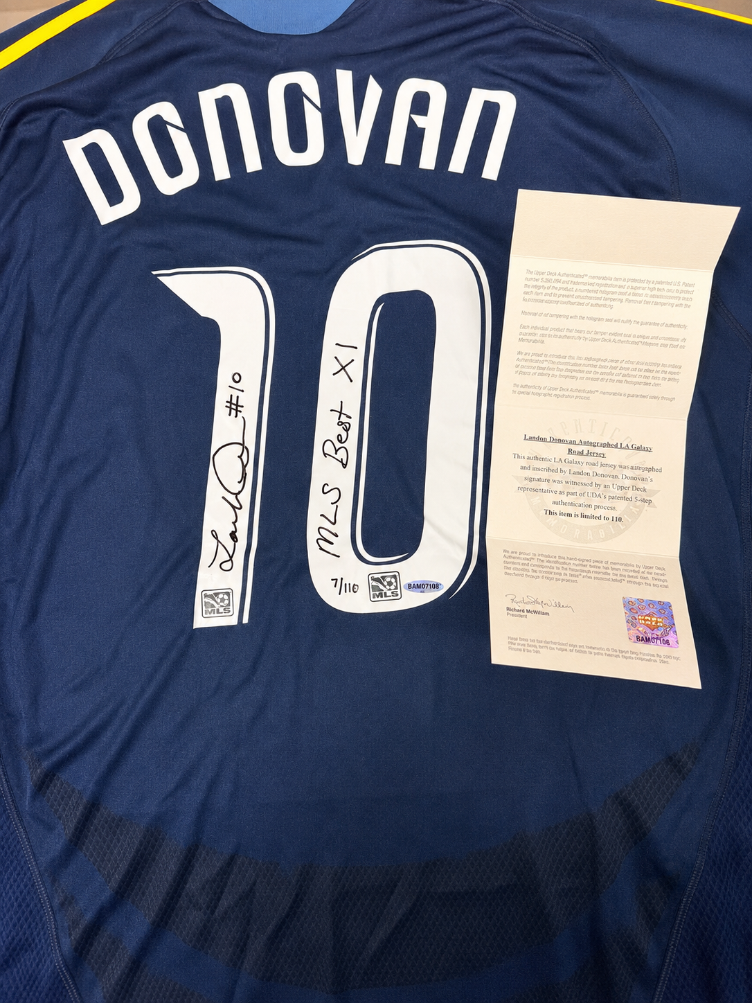 Landon Donovan Autographed & Inscribed Los Angeles Galaxy Authentic Road Jersey