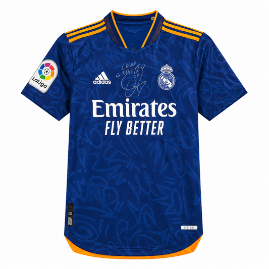 Vinícius Jr. Signed & Inscribed Real Madrid Jersey – 2021/22 Away Match Issue (Autographed)