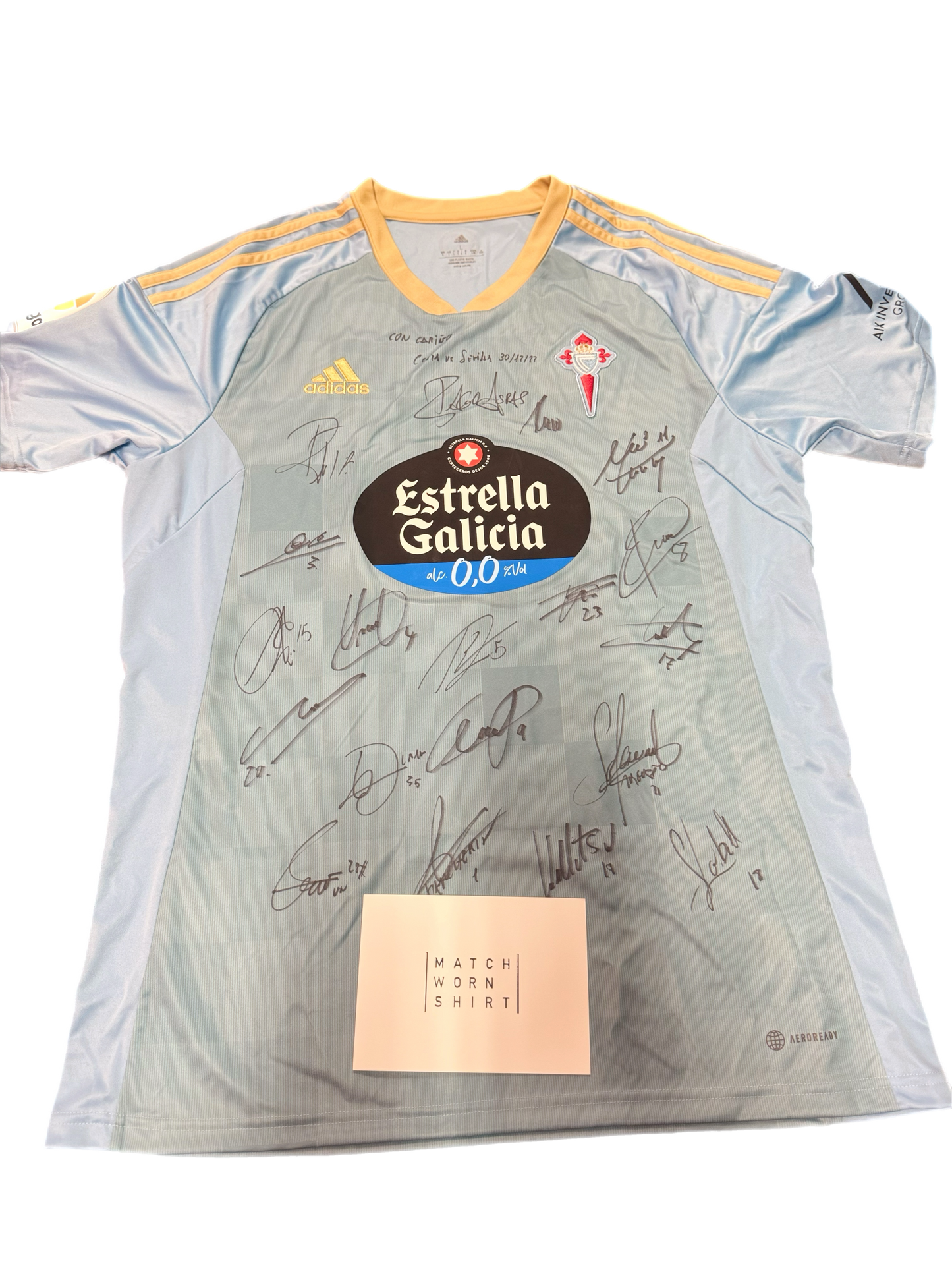 Celta de Vigo Squad Signed Jersey – Celta vs Sevilla (12/30/2022) | MatchWornShirt COA