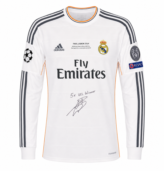 Gareth Bale Signed 2013/14 Champions League Final Player Issue Kit with Inscription