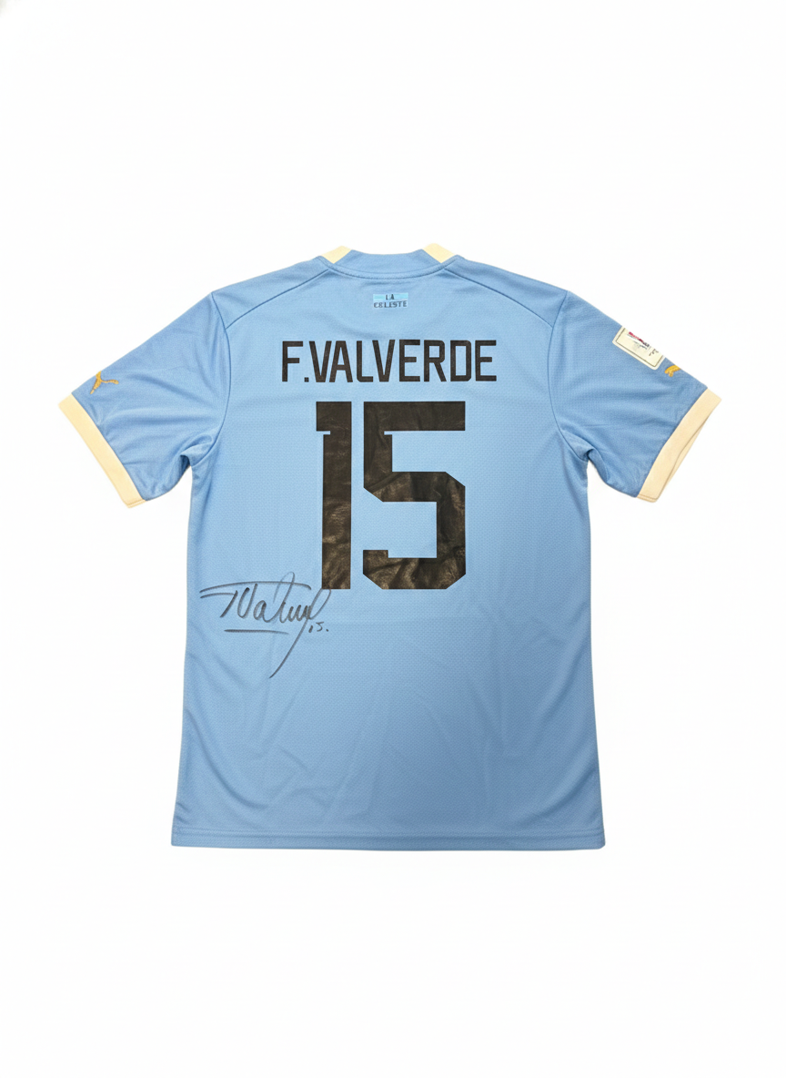 Federico Valverde Signed Uruguay National Team Jersey