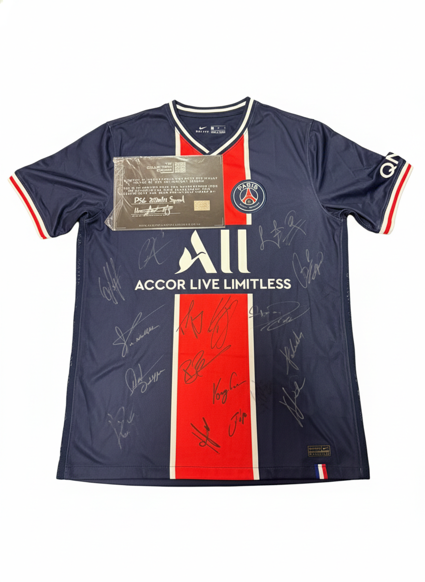 PSG 2020/21 Squad Signed Jersey – Includes Kylian Mbappé