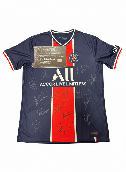 PSG 2020/21 Squad Signed Jersey – Includes Kylian Mbappé