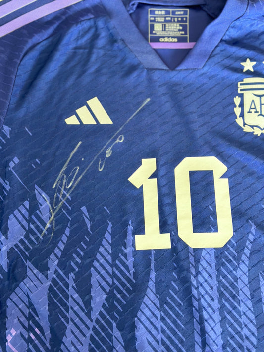 Lionel Messi Signed Player Issue Argentina Away Jersey