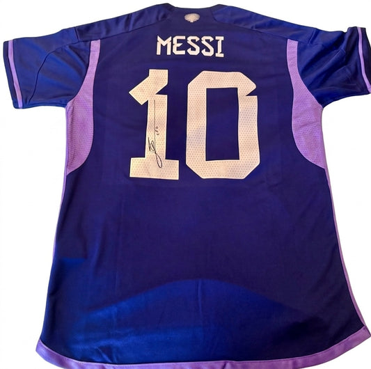 Lionel Messi Signed  2022 Argentina Away Jersey