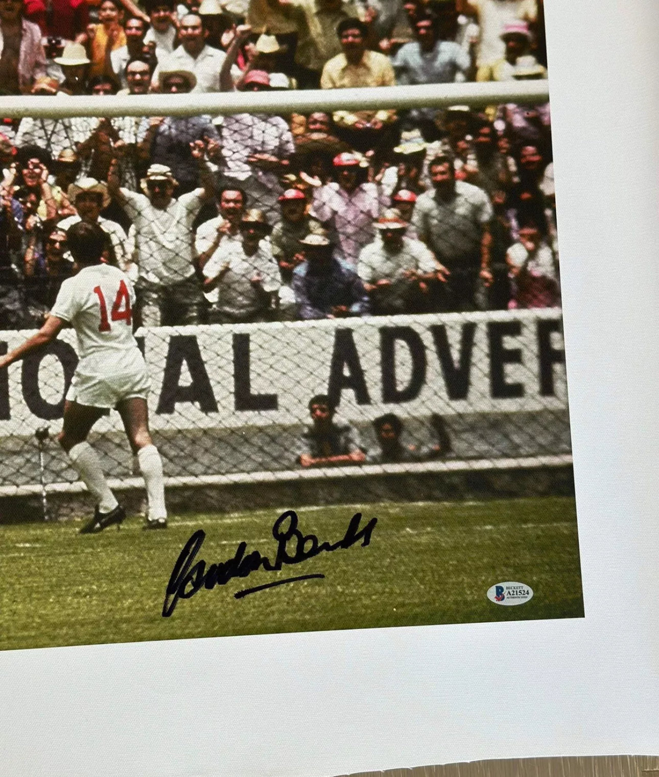 Pelé & Gordon Banks Dual-Signed Canvas – "The Save of the Century" - Beckett Authenticated