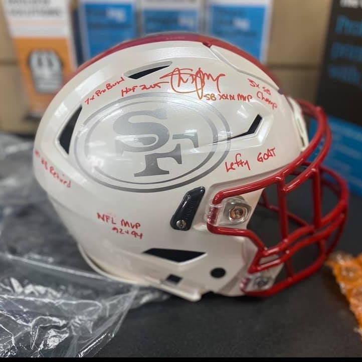 STEVE YOUNG SIGNED and INSCRIBED FSM ALL HAND PAINTED 49ers SPEED FLEX