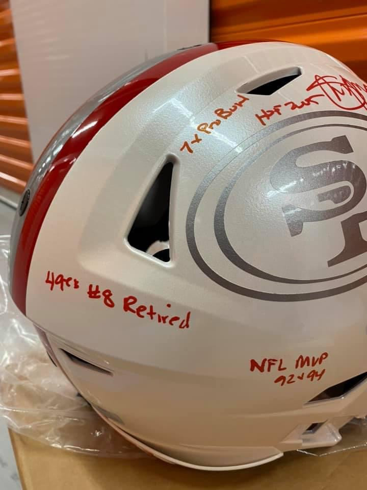 STEVE YOUNG SIGNED and INSCRIBED FSM ALL HAND PAINTED 49ers SPEED FLEX