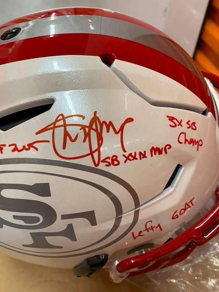STEVE YOUNG SIGNED and INSCRIBED FSM ALL HAND PAINTED 49ers SPEED FLEX