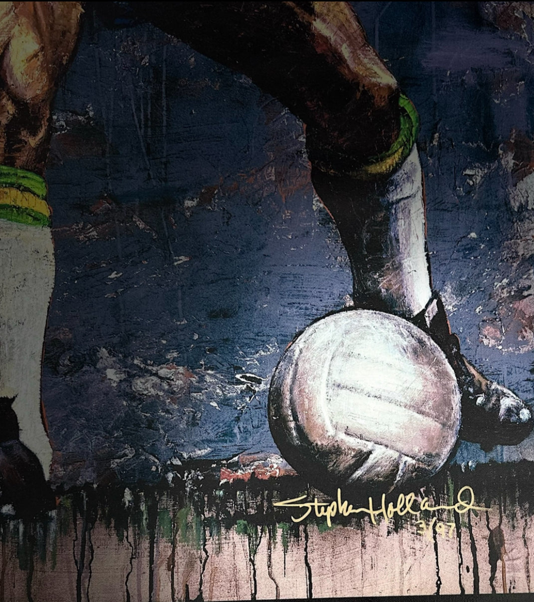 Pelé Dual-Signed Canvas by Stephen Holland (Limited Edition Giclée on Canvas)