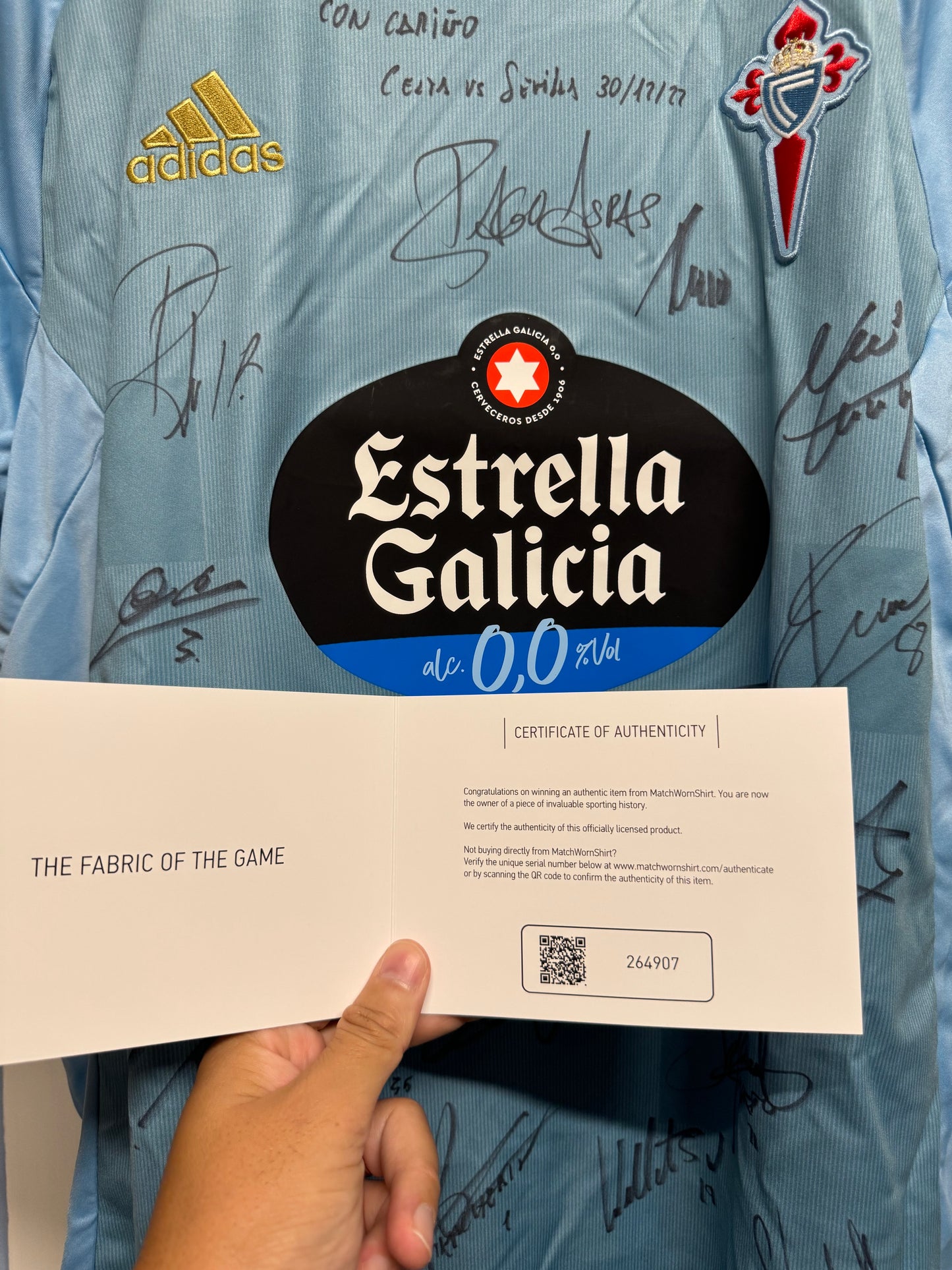 Celta de Vigo Squad Signed Jersey – Celta vs Sevilla (12/30/2022) | MatchWornShirt COA