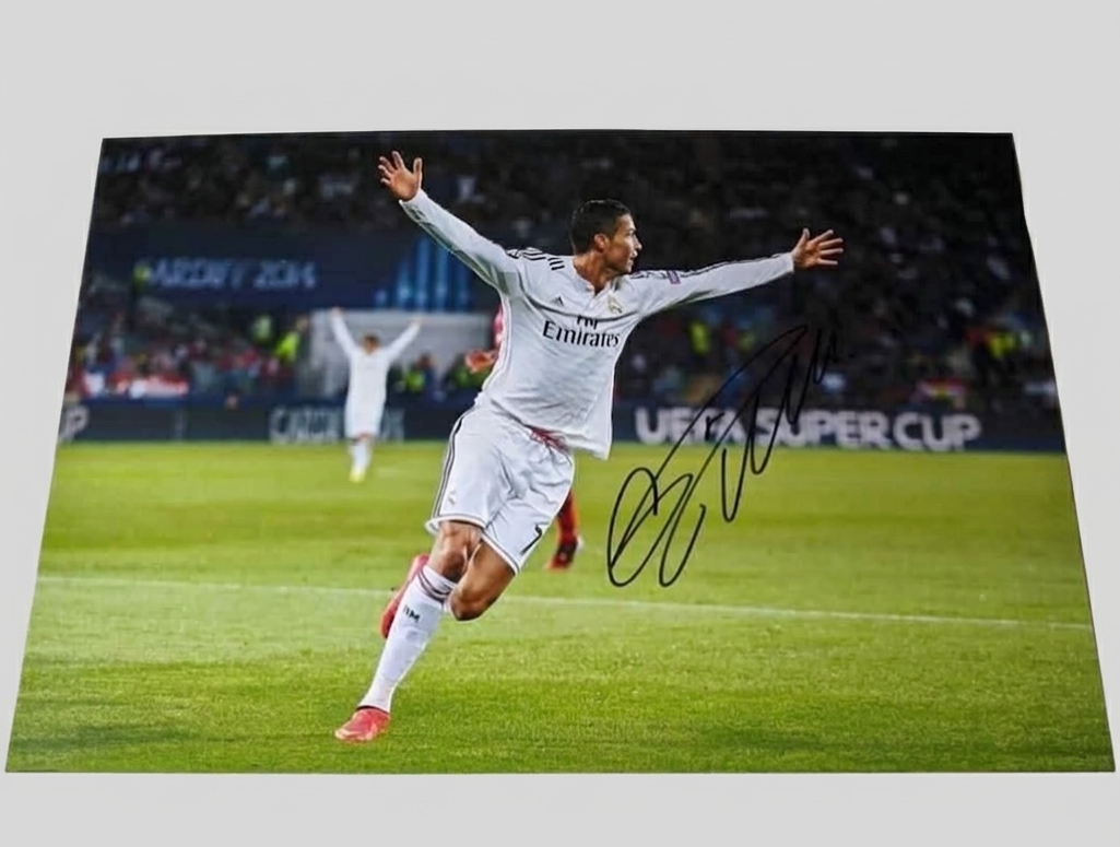 Cristiano Ronaldo Signed 2014/15 Real Madrid Goal Celebration Photo
