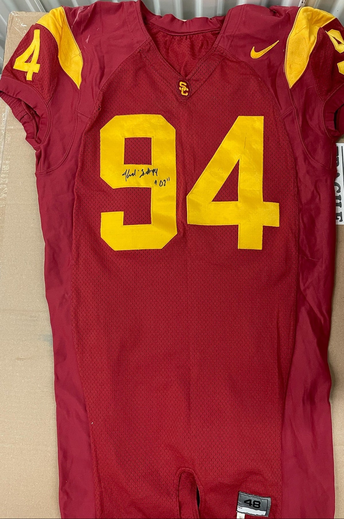 Kenechi Udeze Signed Game Worn USC Trojans Football Jersey