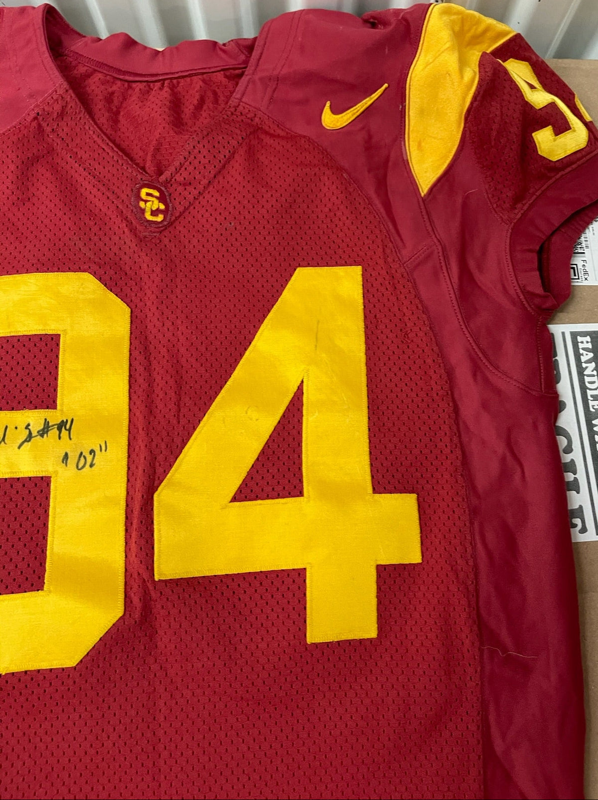 Kenechi Udeze Signed Game Worn USC Trojans Football Jersey