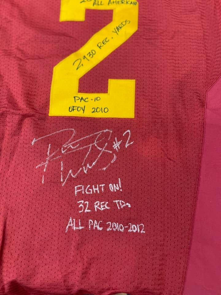 Robert Woods Signed Game Worn USC Trojans Football Jersey w/ 7 Inscriptions