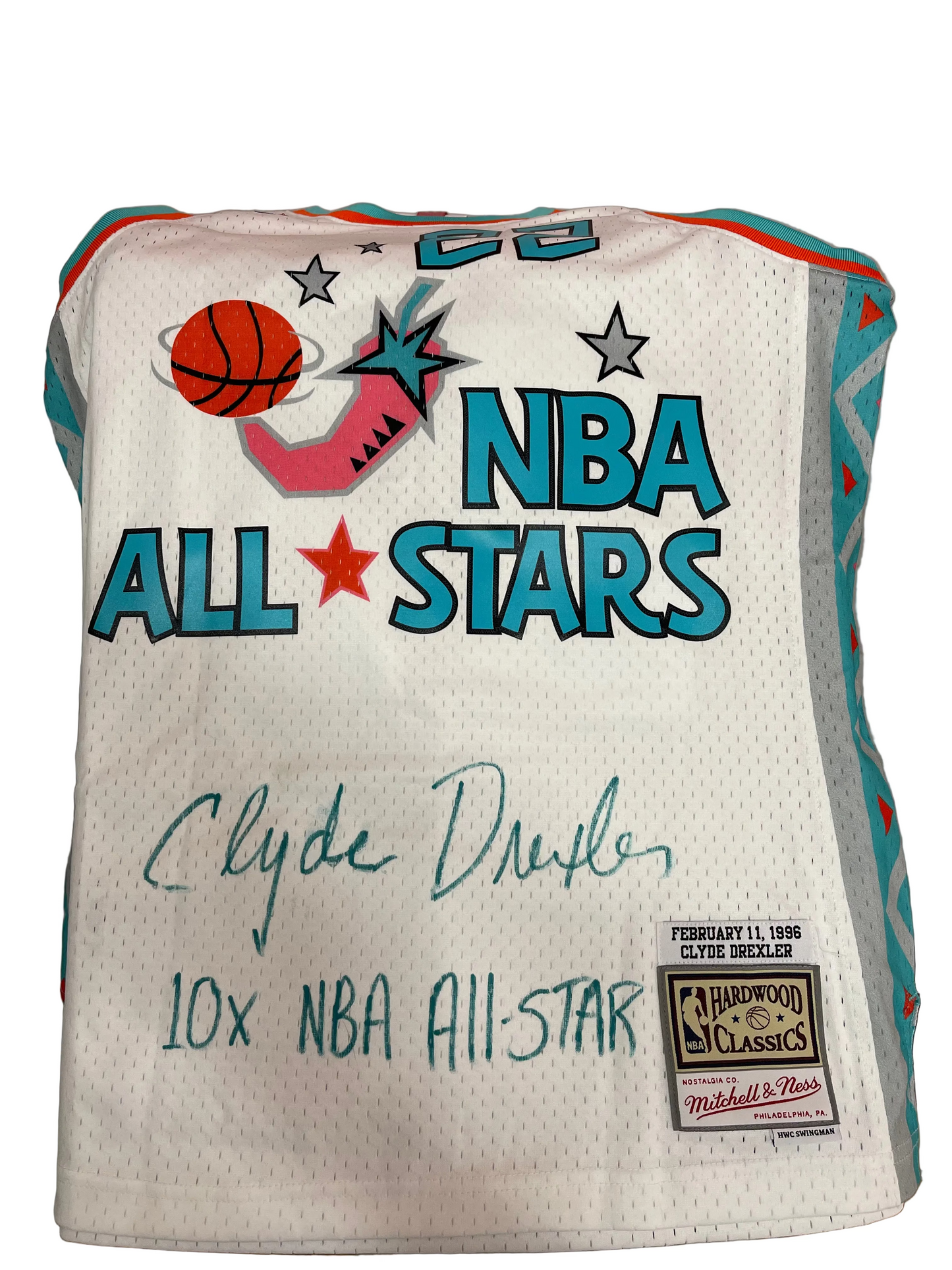 Clyde Drexler Signed and Inscribed NBA All Star Jersey