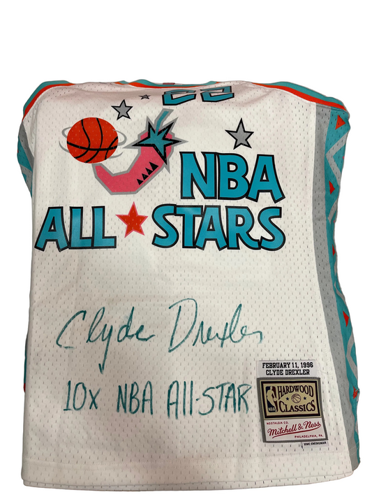 Clyde Drexler Signed and Inscribed NBA All Star Jersey