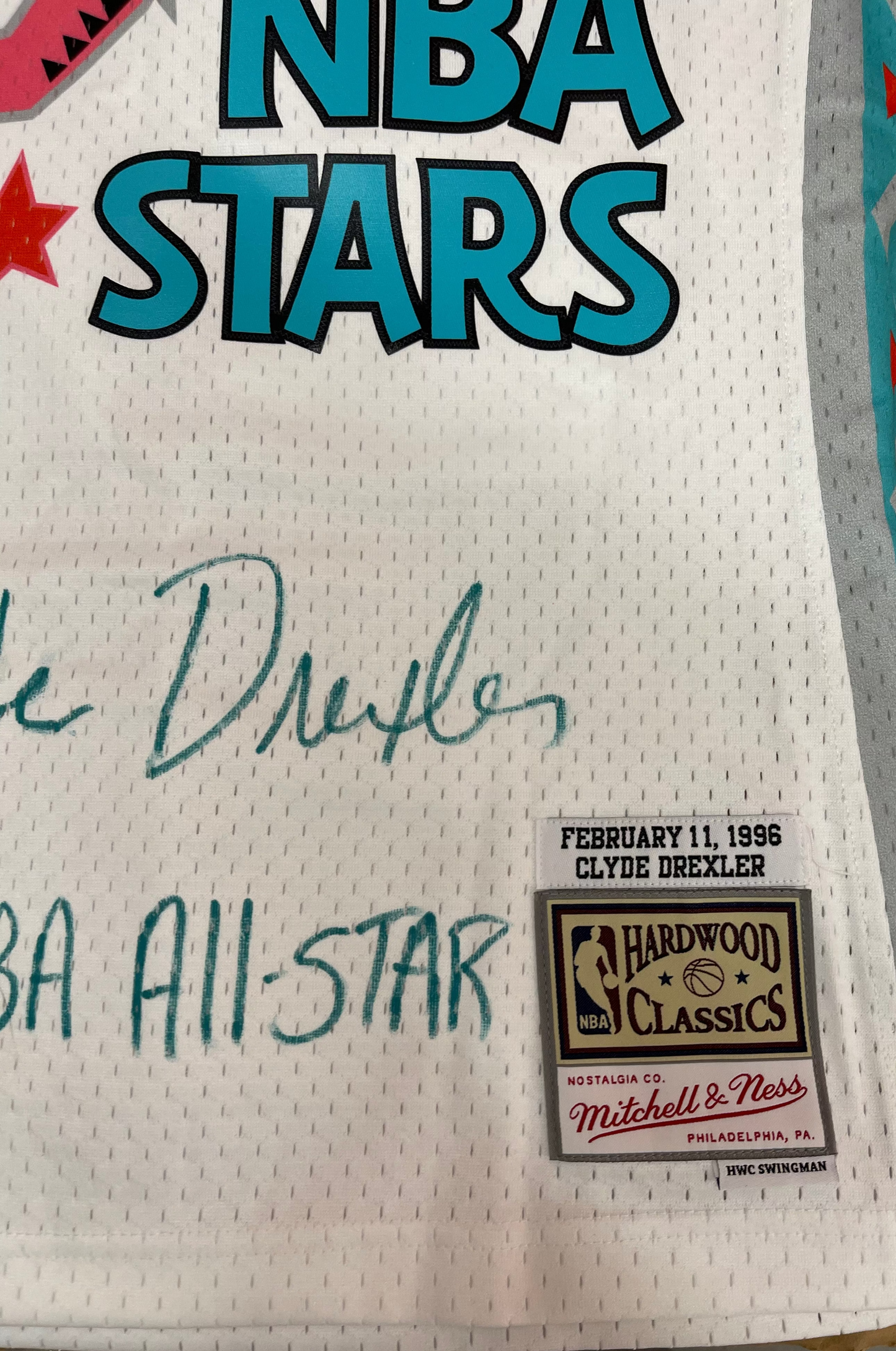 Clyde Drexler Signed and Inscribed NBA All Star Jersey
