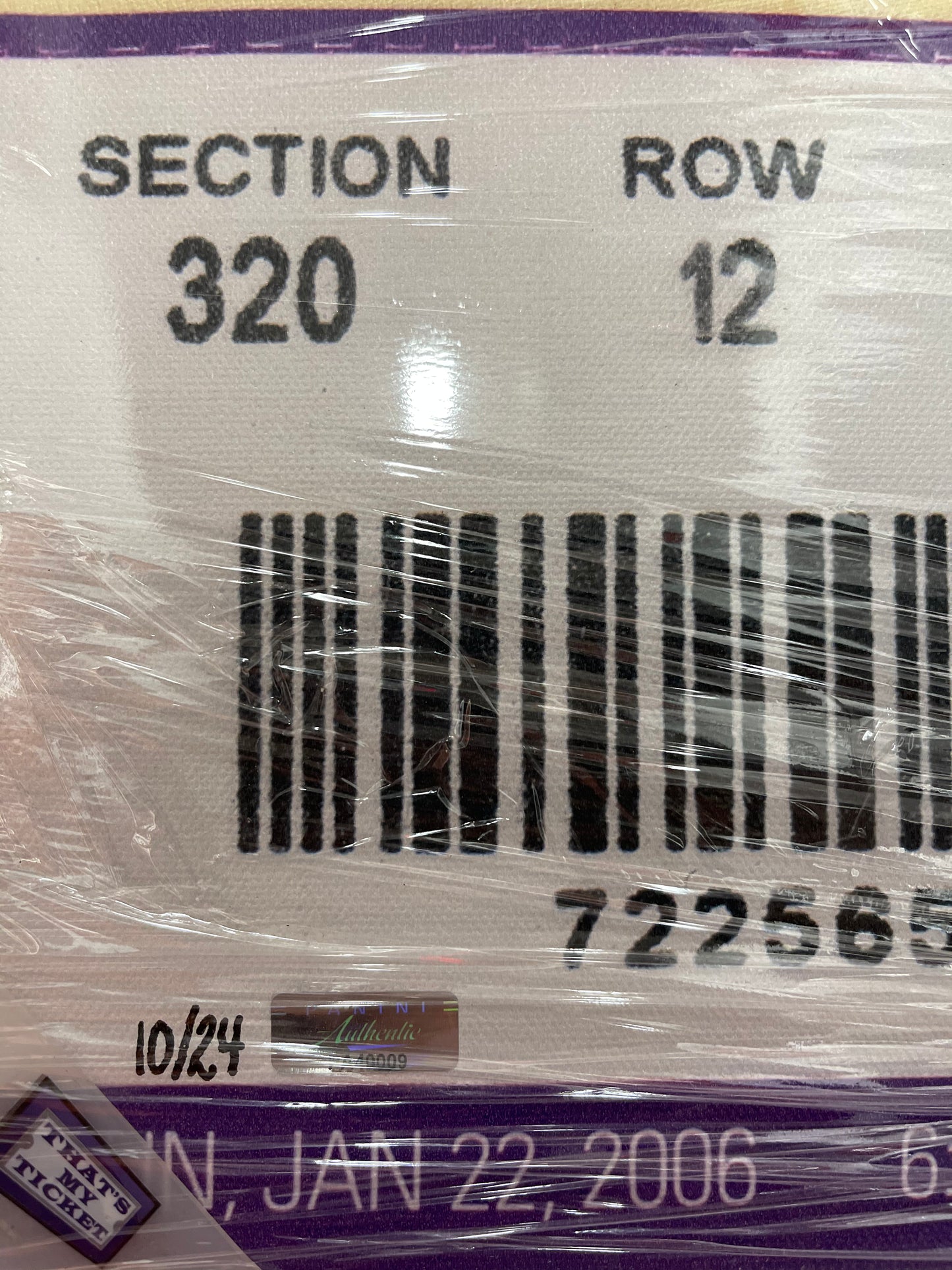 Kobe Bryant Signed Autograph Panini 81 Point Game 10x34 Ticket Stub Canvas