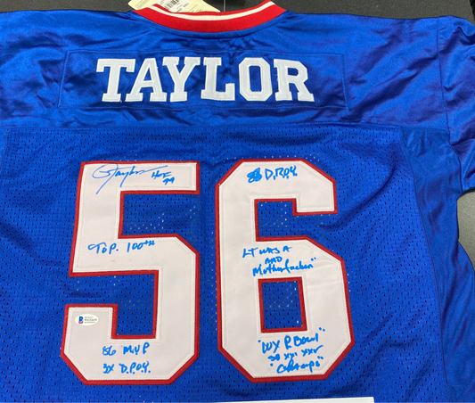 Lawrence Taylor Signed and Inscribed Giants Jersey