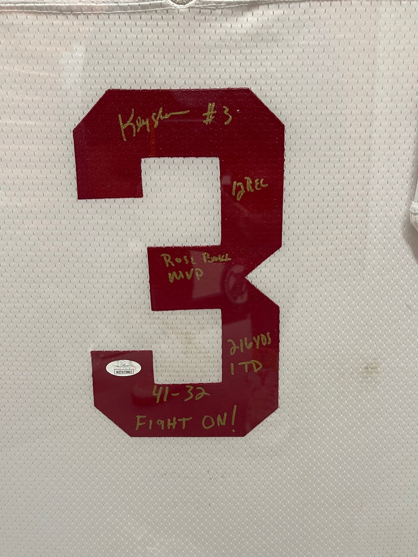 Keyshawn Johnson Signed, Inscribed, and Framed USC Trojans Team Issued Rose Bowl with 6 Inscriptions