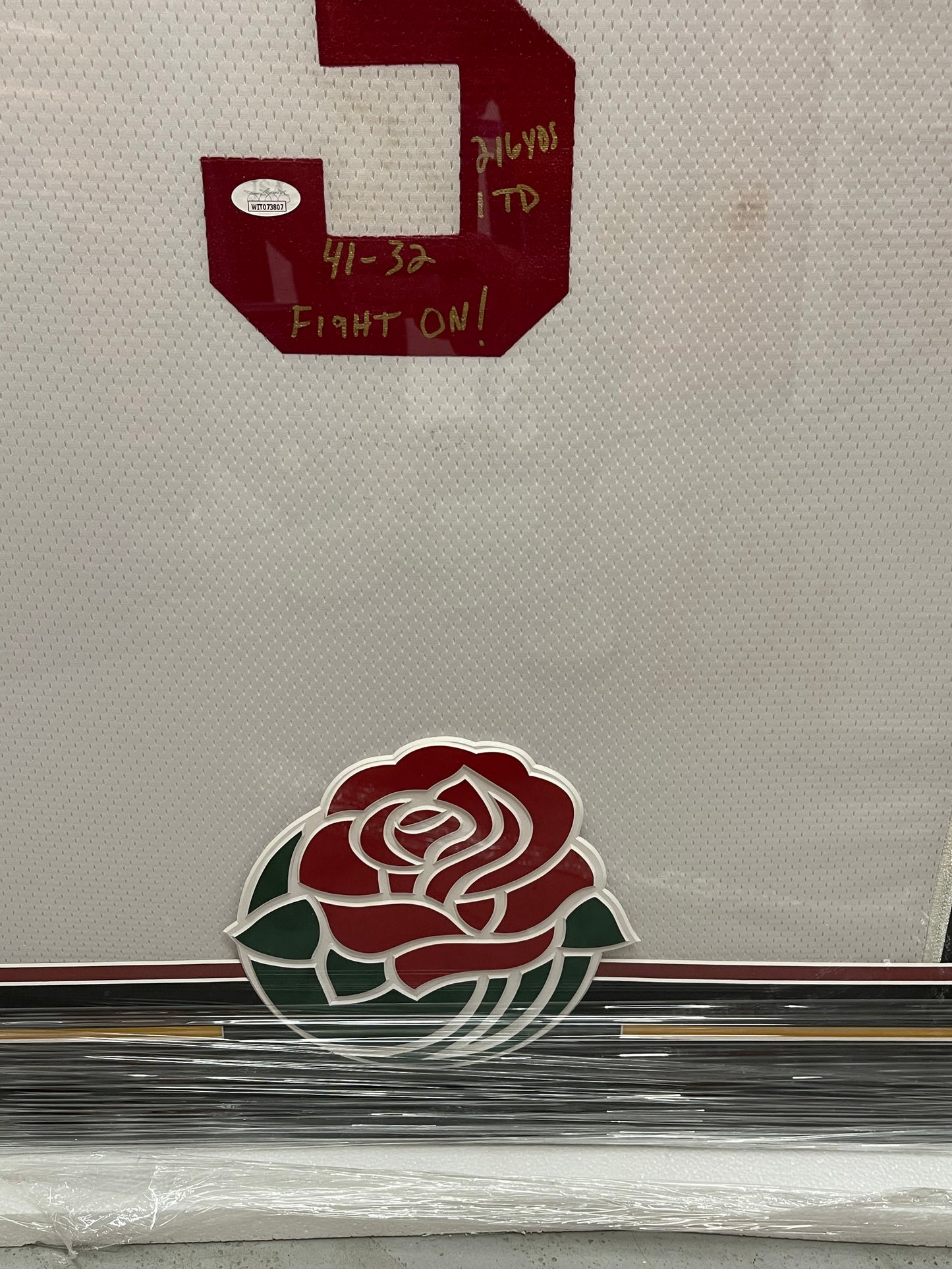 Keyshawn Johnson Signed, Inscribed, and Framed USC Trojans Team Issued Rose Bowl with 6 Inscriptions