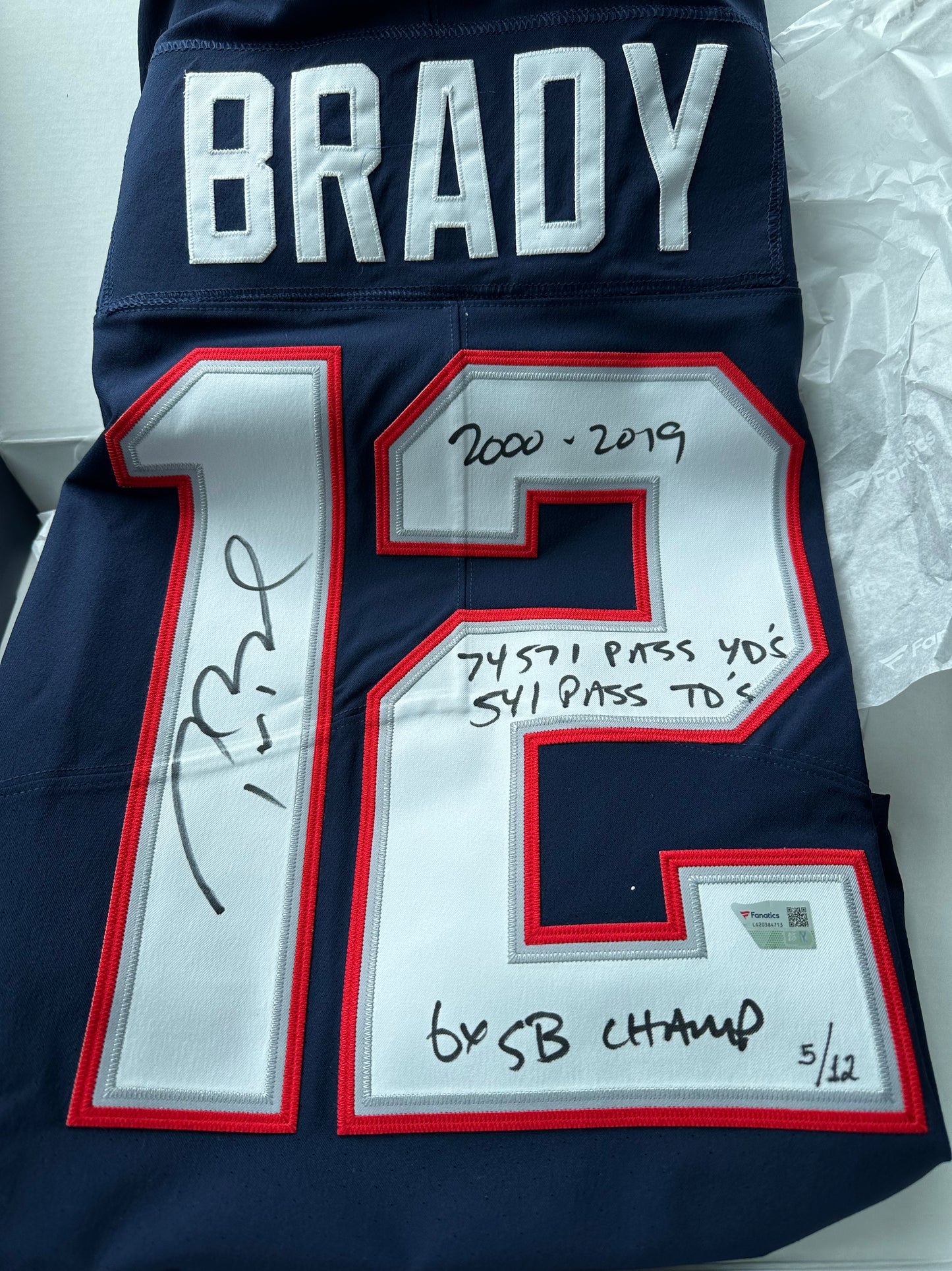 Tom Brady Signed and Inscribed Limited Edition Patriots Jersey