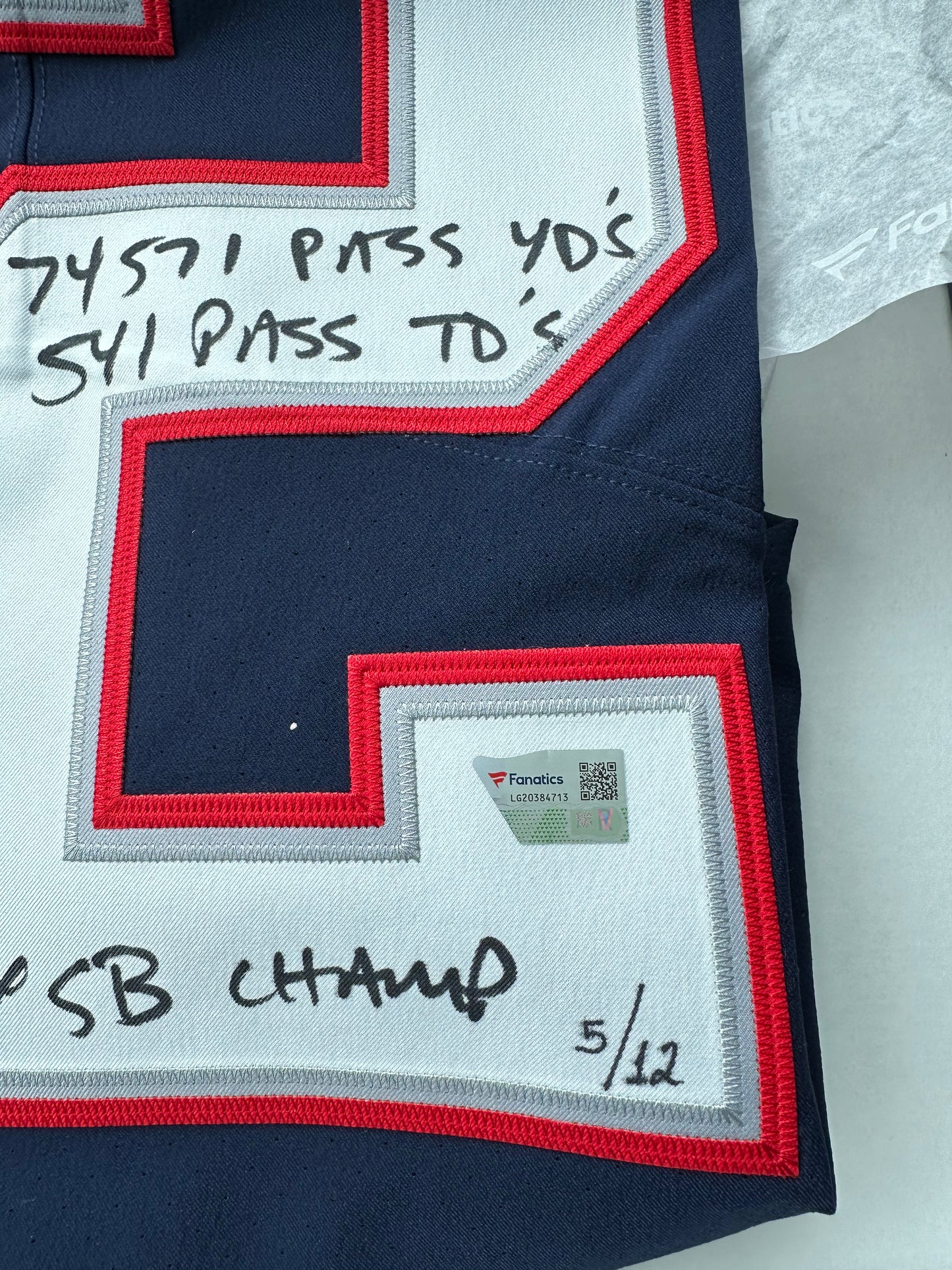 Tom Brady Signed and Inscribed Limited Edition Patriots Jersey