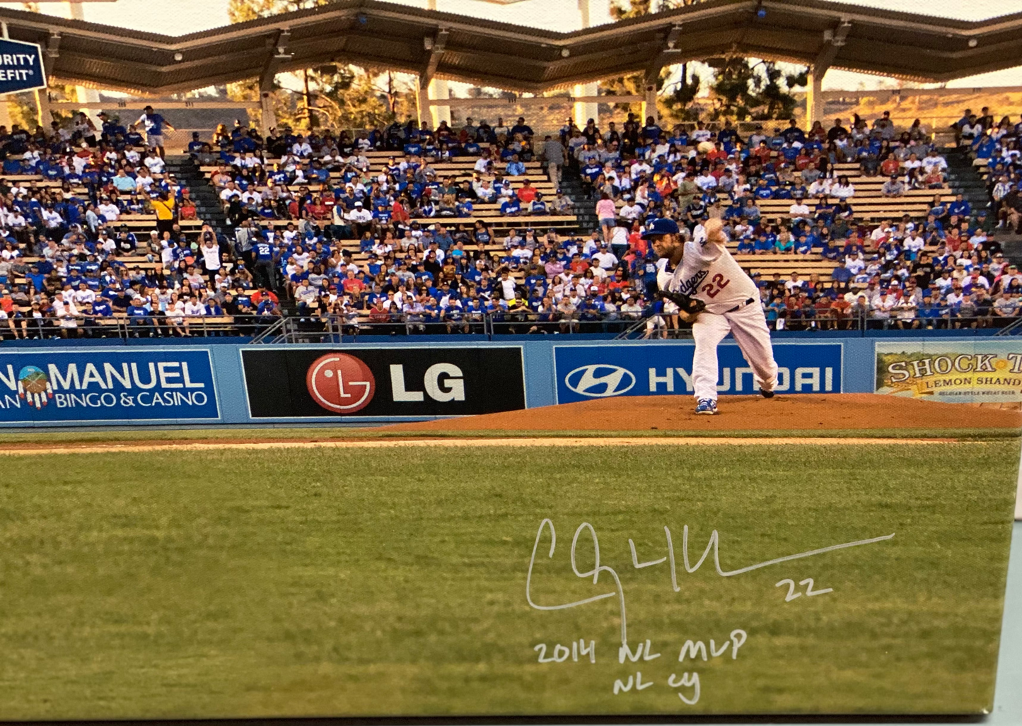 Clayton Kershaw and Mike Trout Signed and Inscribed LE Canvas