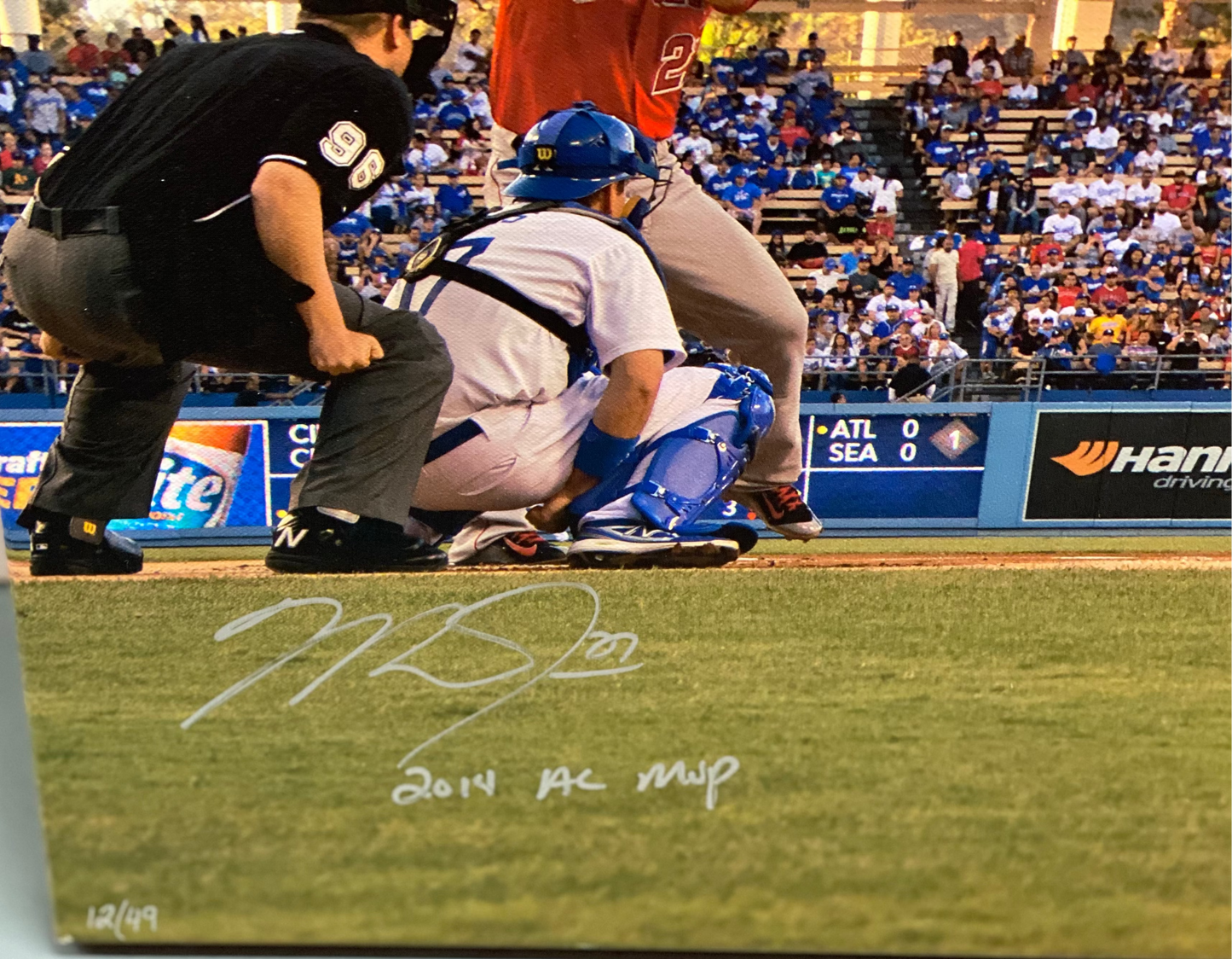 Clayton Kershaw and Mike Trout Signed and Inscribed LE Canvas