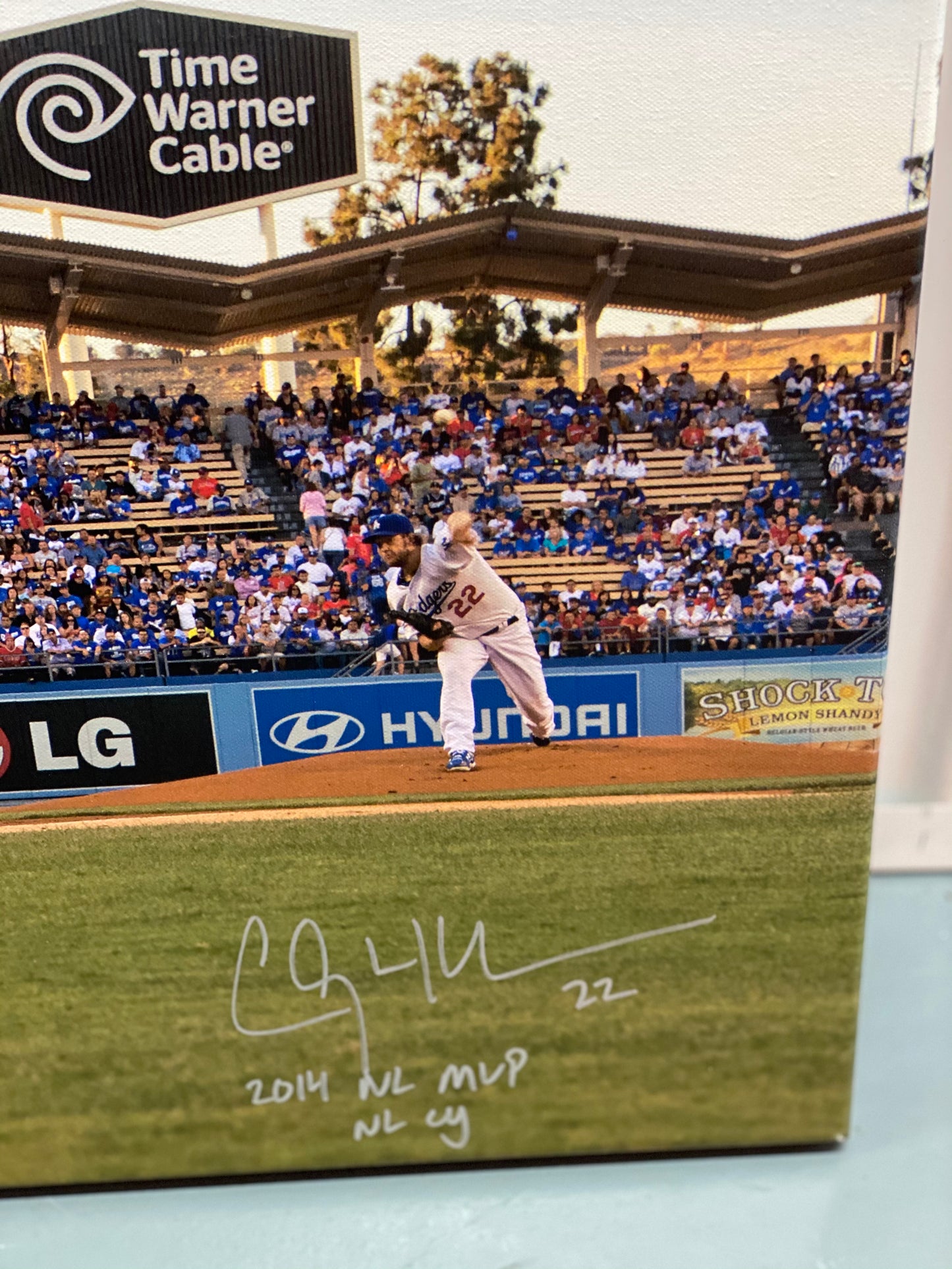 Clayton Kershaw and Mike Trout Signed and Inscribed LE Canvas