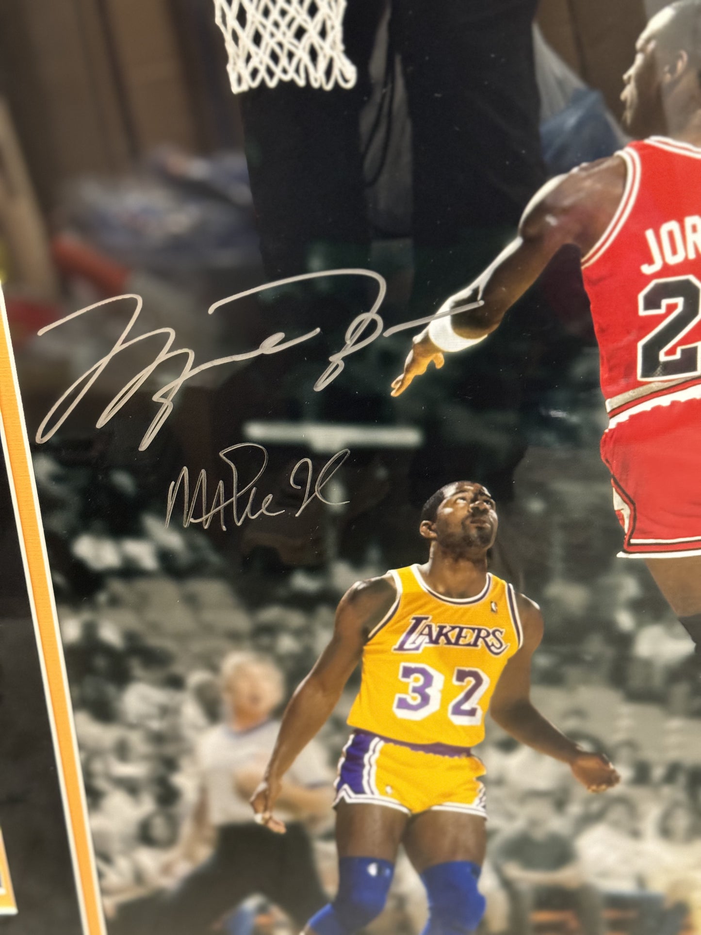 Michael Jordan and Magic Johnson Signed and Framed 20x24 Photo