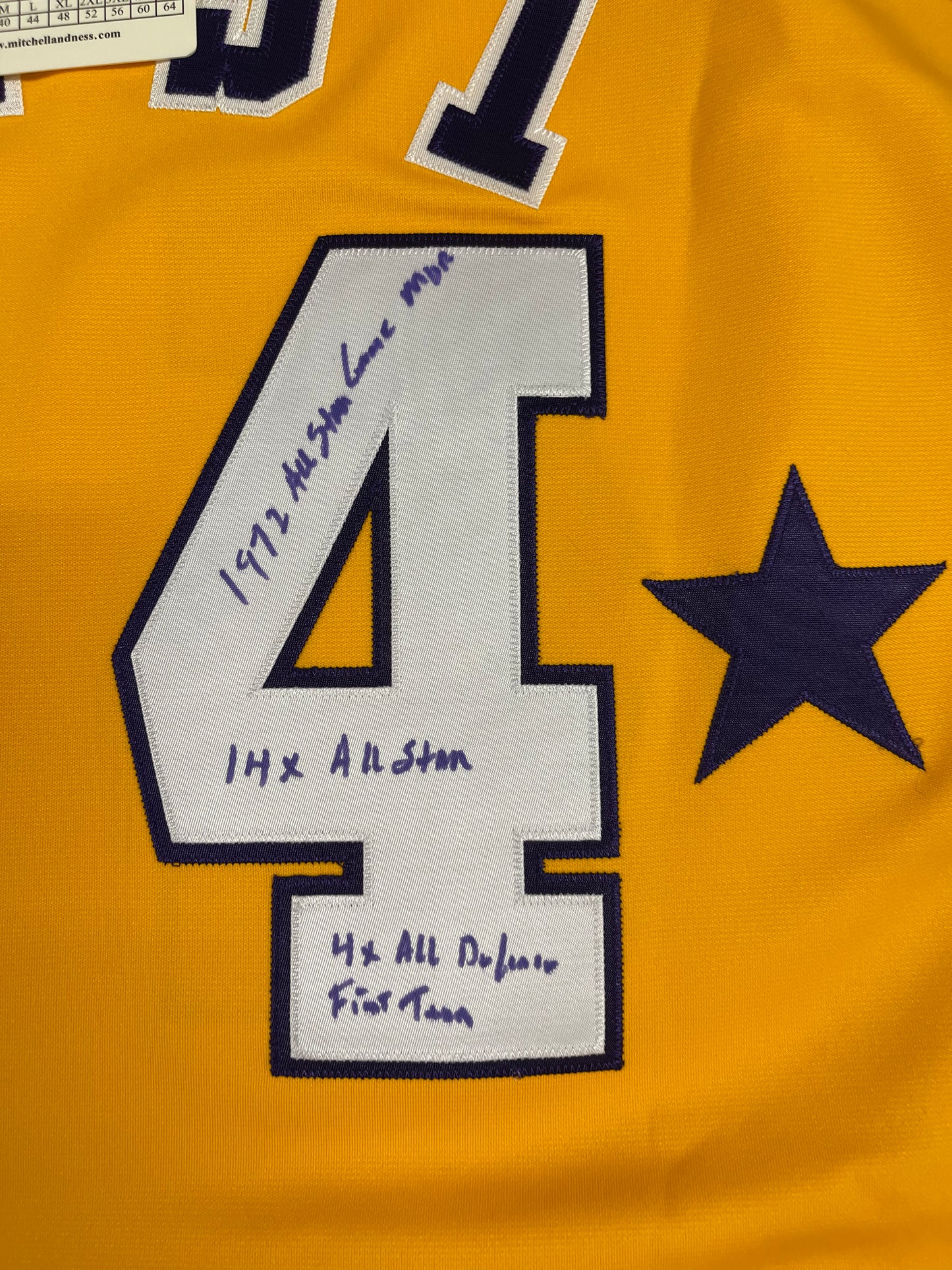 Jerry West Signed and Inscribed Authentic Mitchell and Ness All Star Jersey