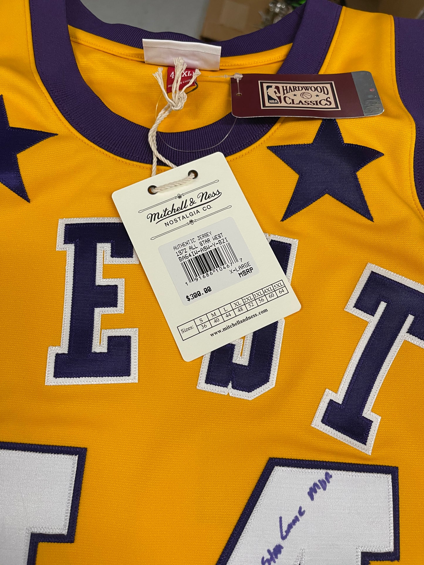 Jerry West Signed and Inscribed Authentic Mitchell and Ness All Star Jersey