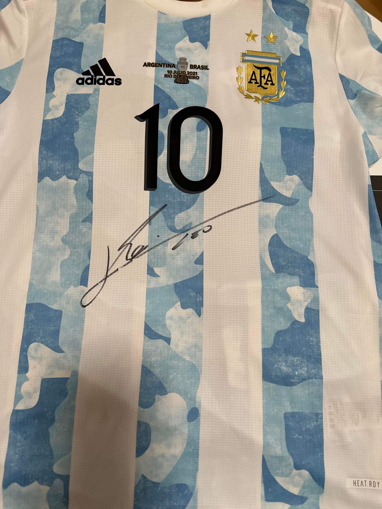 Lionel Messi Signed Copa America Final Player Issue Argentina Jersey