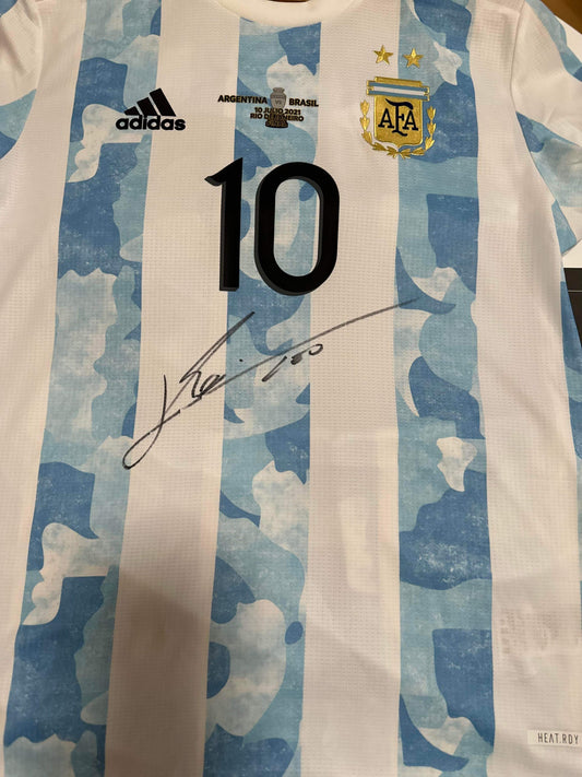 Lionel Messi Signed Copa America Final Player Issue Argentina Jersey