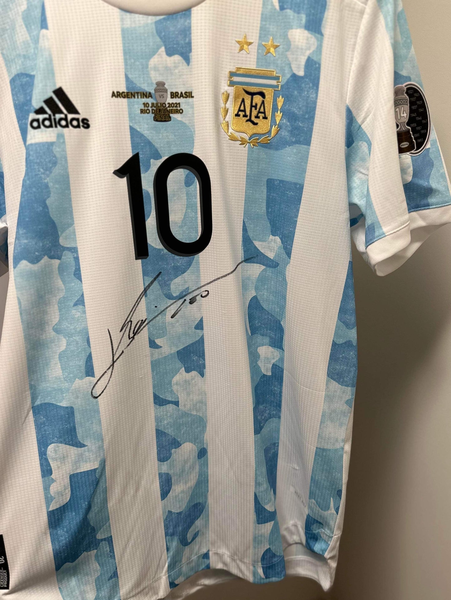 Lionel Messi Signed Copa America Final Player Issue Argentina Jersey
